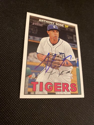 Anthony Gose Tigers 2016 Signed Auto Autographed Topps Heritage Card #29 ~ COA - Picture 2 of 5