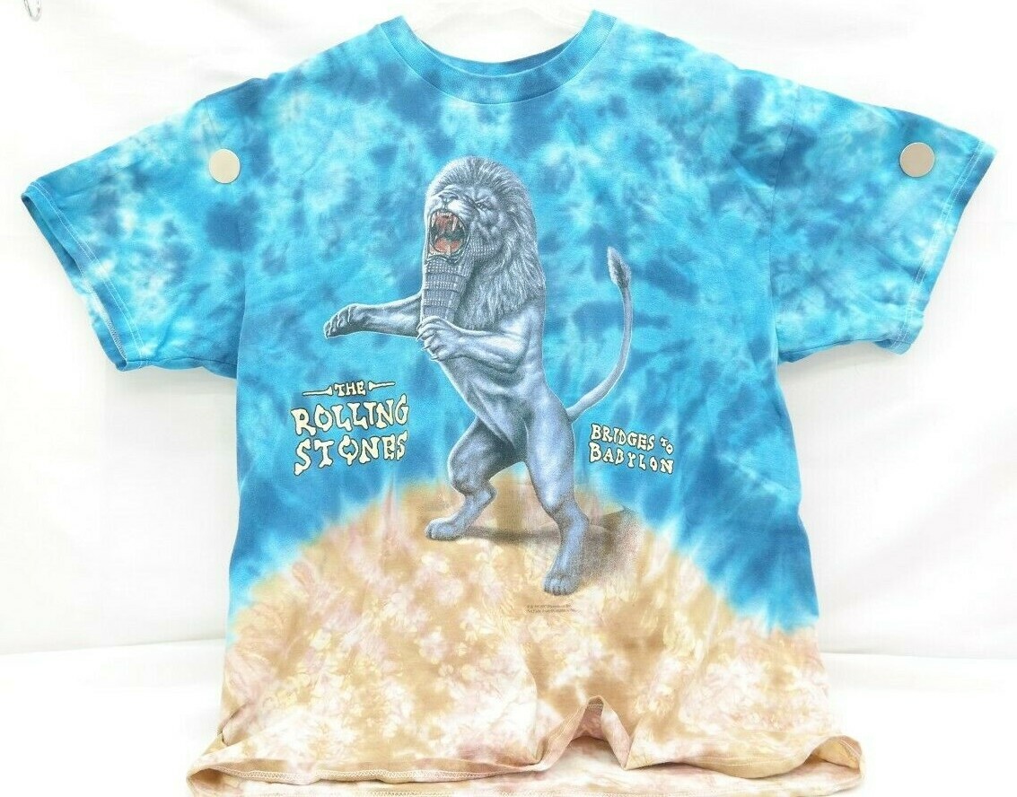RARE Vintage 90's The Rolling Stones Bridges to Babylon Tie Dye
