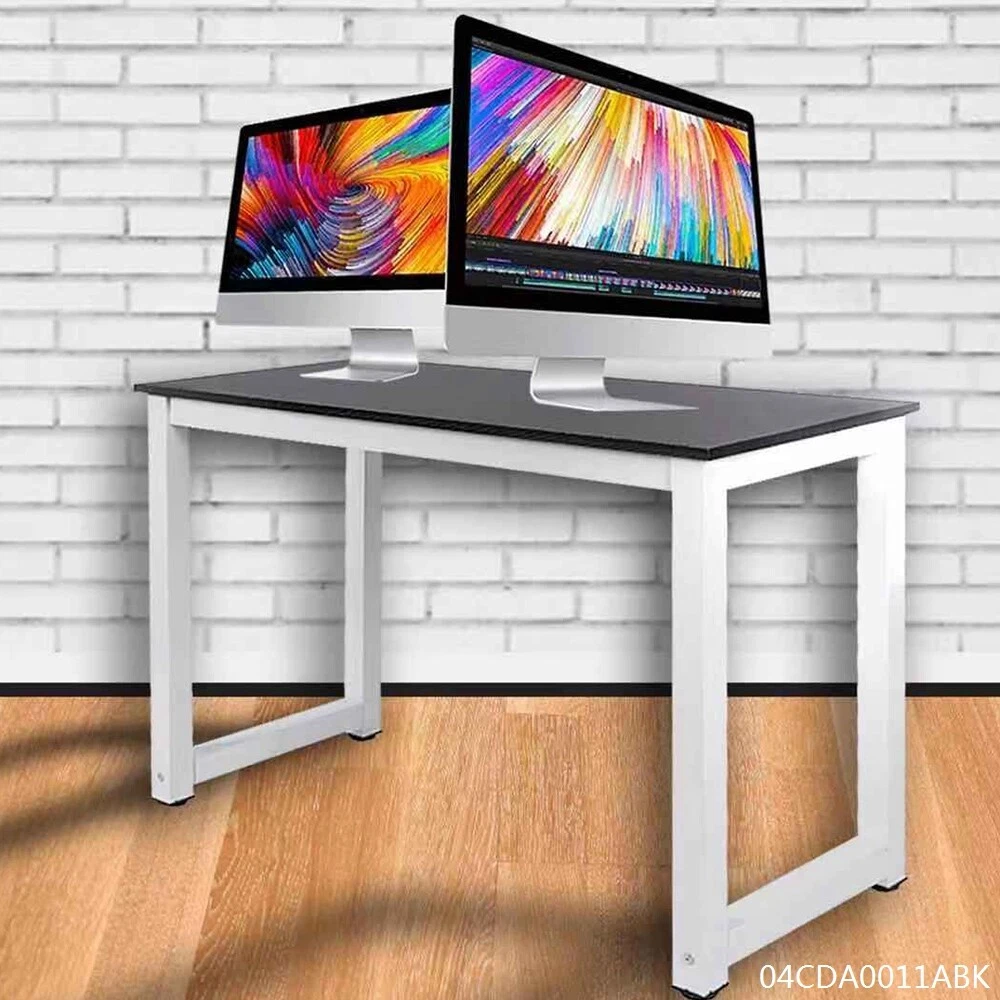 Black Study Desk Wood Computer Table Office Furniture PC Laptop