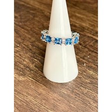Bomb Party Rbp8242 Luck Be A Lady Lab Created Aqua Blue Spinel Rhodium Size 6