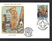 Liberia 1979 Norman Rockwell Scouting "CAN'T WAIT" SC # 853-857 FDC