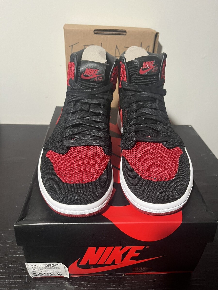 Air Jordan 1 Retro High FlyKnit Bred GS Blk/Red/White 919702
