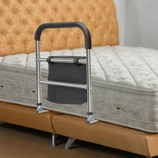 Stainless Steel Bed Rails for Seniors Elderly Parents Adults Bed Side Rai Black