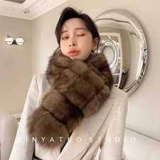 Imitation Fur Mink Autumn Winter Extended Fur Scarf Ladies Single-sided Shawl