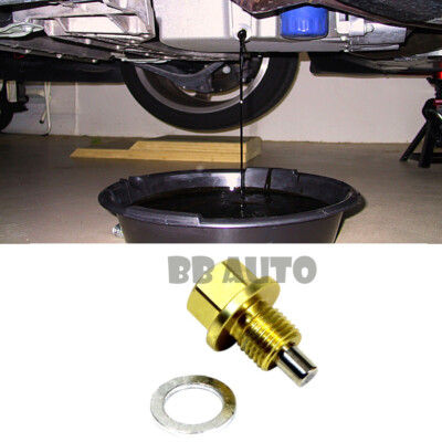 #ad Anodized Magnetic Oil Change Pan Drain Plug Bolt Washer M12X1.25 Gold For Toyota $7.99