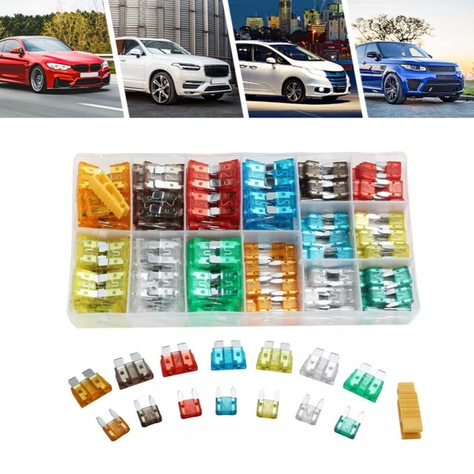 Kit surtido de fusibles de cuchilla de coche 220 piezas piezas surtidas para auto camión automotriz Foto 4 de 4