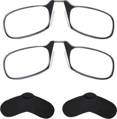 Noble Ultra Slim and Flat Reading Glasses Thin and Flexible Rimless (2 Pairs)