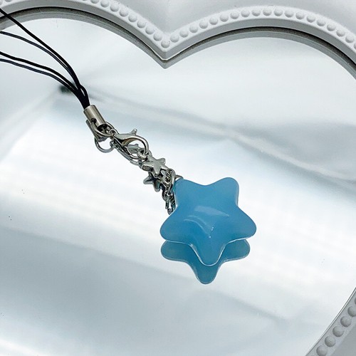 Y2K Candy Color Star Mobile Phone Lanyard Cute Simple Pentagram Phone Chain - Photo 12 sur 18