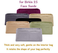 Birkin 25 Insert, Purse Organizer, Faux Suede Fabric, soft to the touch, Sturdy
