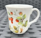 DUCHESS Set of 4 Coffee Mugs Fruits Berries England Bone China Gold Trim — photo 6