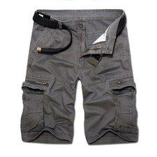 Mens Cotton Cargo Combat Half Pants Trousers Beach Shorts Khakis Pocket Casual