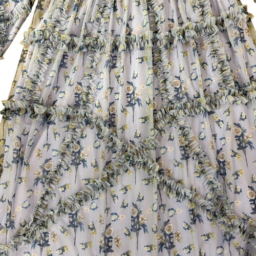 Jessakae Maxi Dress Womens Sz L Ruffle Floral Dress Lavender Wedding Guess Boho - Picture 20 of 24
