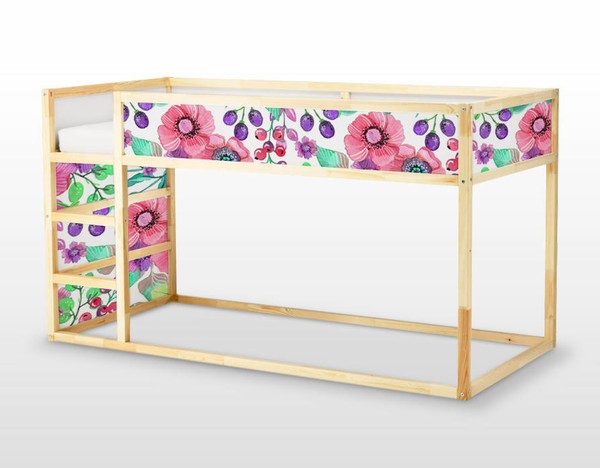 IKEA KURA CAMA Calcomanía Extraíble Autoadhesiva Pegatina Muebles Flores y Frutas