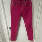 Miss Me Women’s Pink Dark Wash Skinny Jeans Low Rise Embroidered Rhinestone — photo 1
