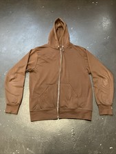 Vtg 70s Sears Kings Road Zip Up Hoodie Double Face Brown Size Large Tall Waffle