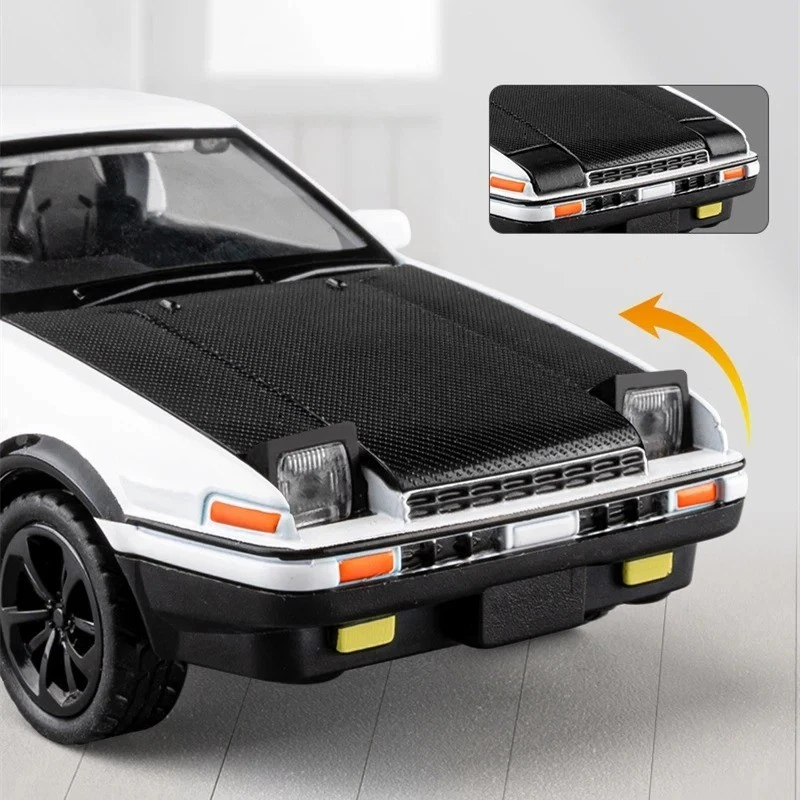 1:36 INITIAL D AE86 Alloy Classic Sports Car Diecast Model Sound Light Gift Toys - Image 4 of 4