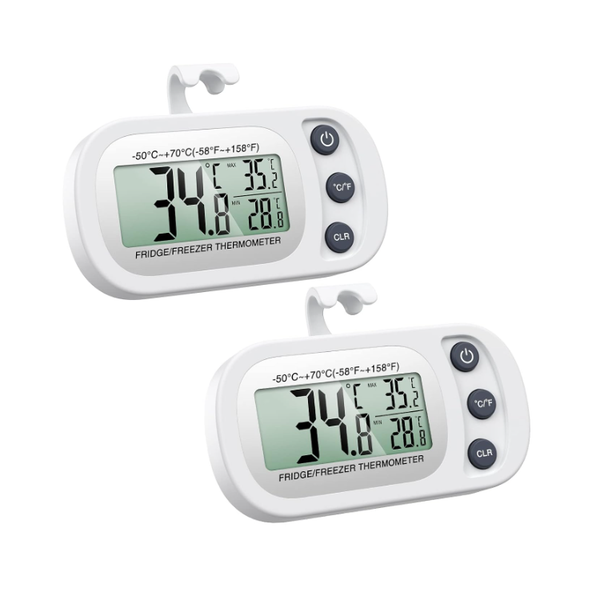 KüHlschrank Thermometer Set 2 StüCk Digital Lcd-Display Batteriebetrieben -50 C-image