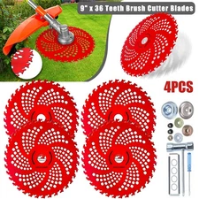4 Pack 9"x 36 Teeth Carbide Tipped Blade kit for Brush Cutter Trimmer Weed Eater