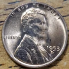 1953 D Lincoln Wheat One Cent 1c Coin Red BU #AA808