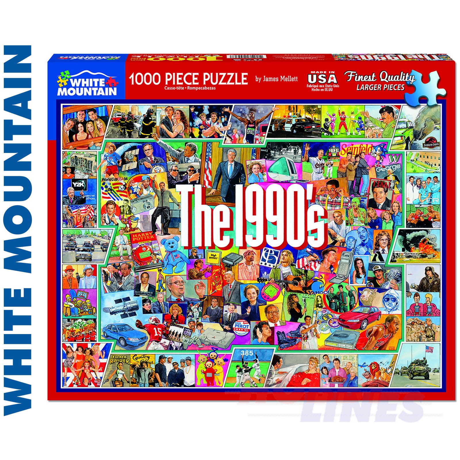The Nineties 1000 Piece Jigsaw Puzzle 959 WHITE MOUNTAIN Super Deluxe