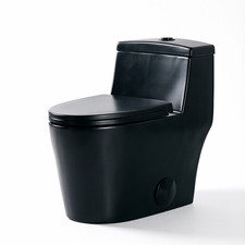 HOROW Compact One Piece Elongated Toilet 0.8/1.28 GPF Dual Flush for Bathroom