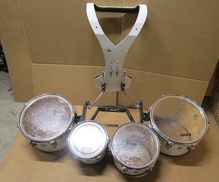 Ludwig Marching Tenor Quad Toms Drums ! 13 12 10 8" Carrier Included!
