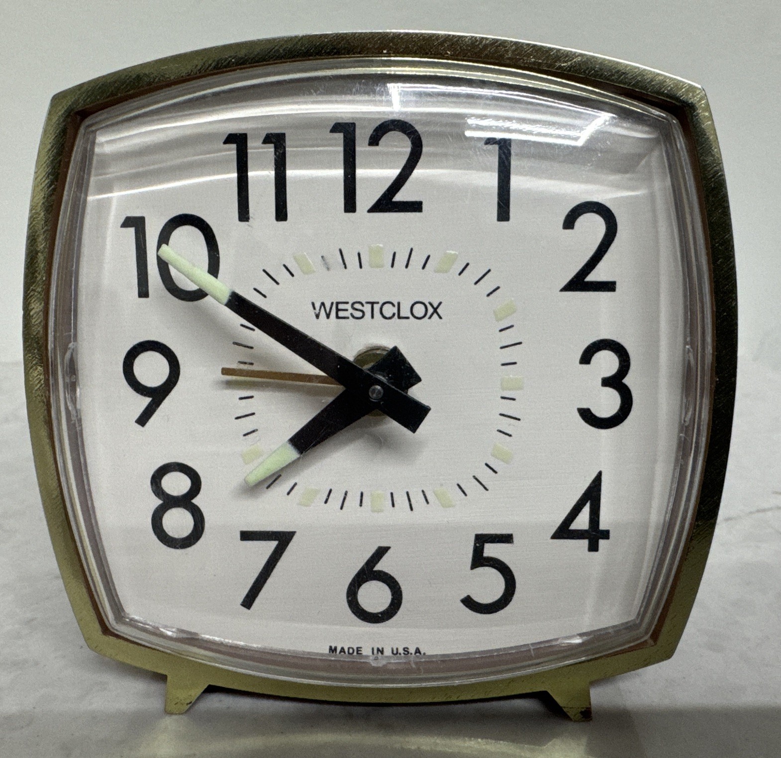 Vintage Westclox Alarm Clock Made in USA Faux Wood