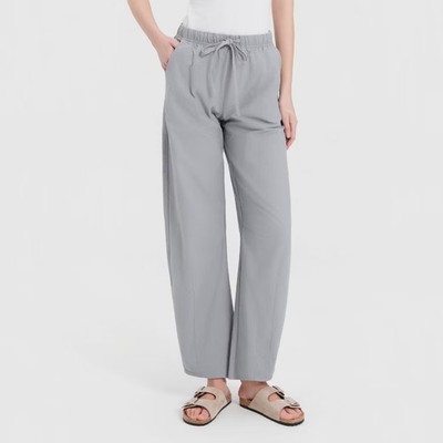 Women's Mid-Rise Barrel Leg Ankle Length Pants - Universal Thread Blue Gray