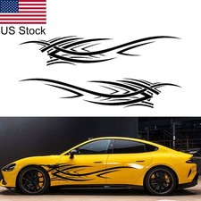 2pcs 94 Black Fire Flame Graphics Car Body Side Vinyl Decal Sticker Universal