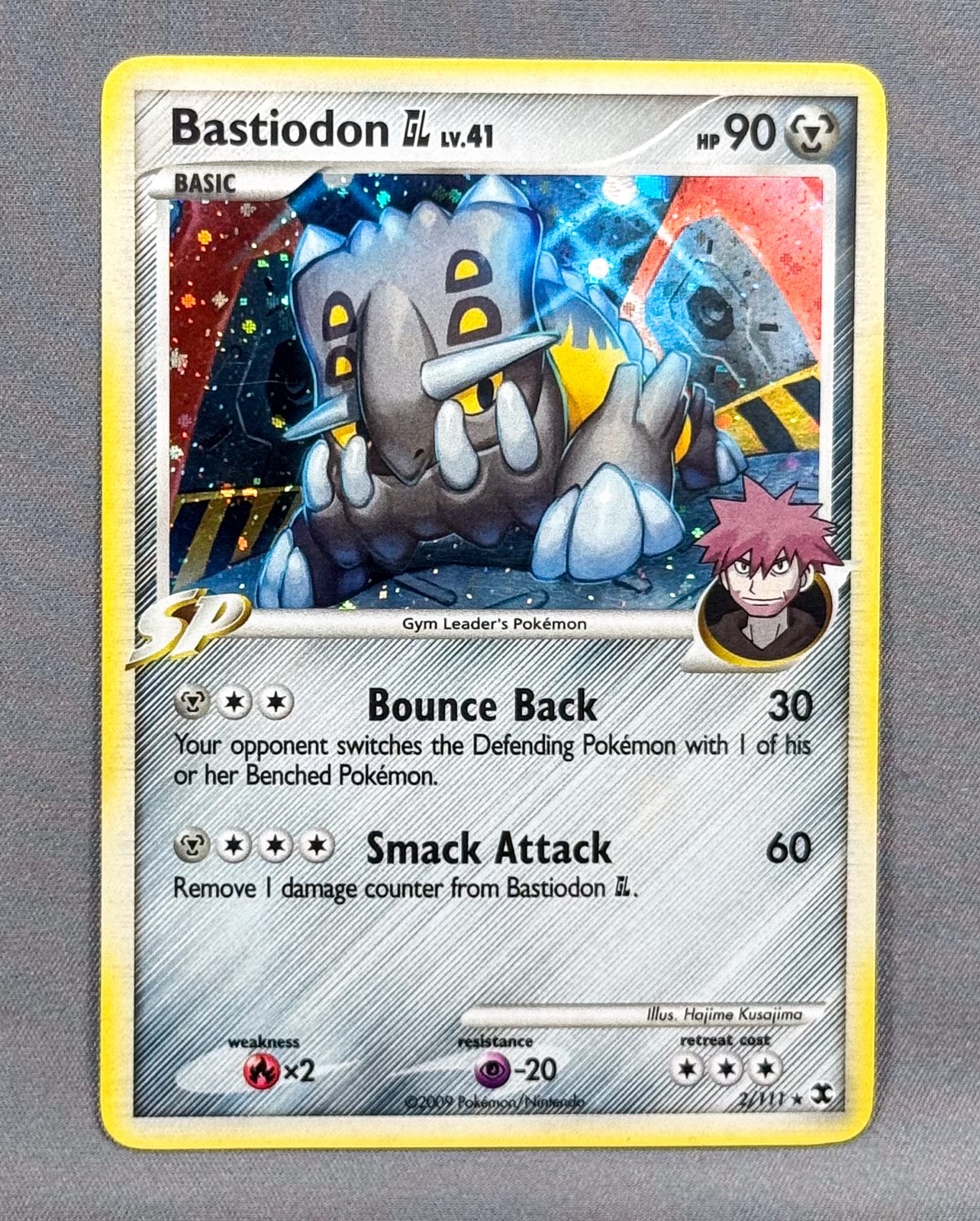LP Bastiodon GL 2/111 Holo Rare Rising Rivals Pokemon 2009 Hajime Kusajima