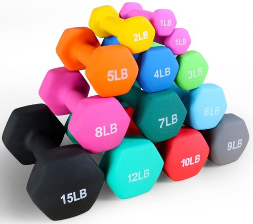 Neoprene Dumbbell Hand Weights, Anti-Slip, Anti-roll, Hex Shape Colorful, 3-P... - Picture 5 of 5