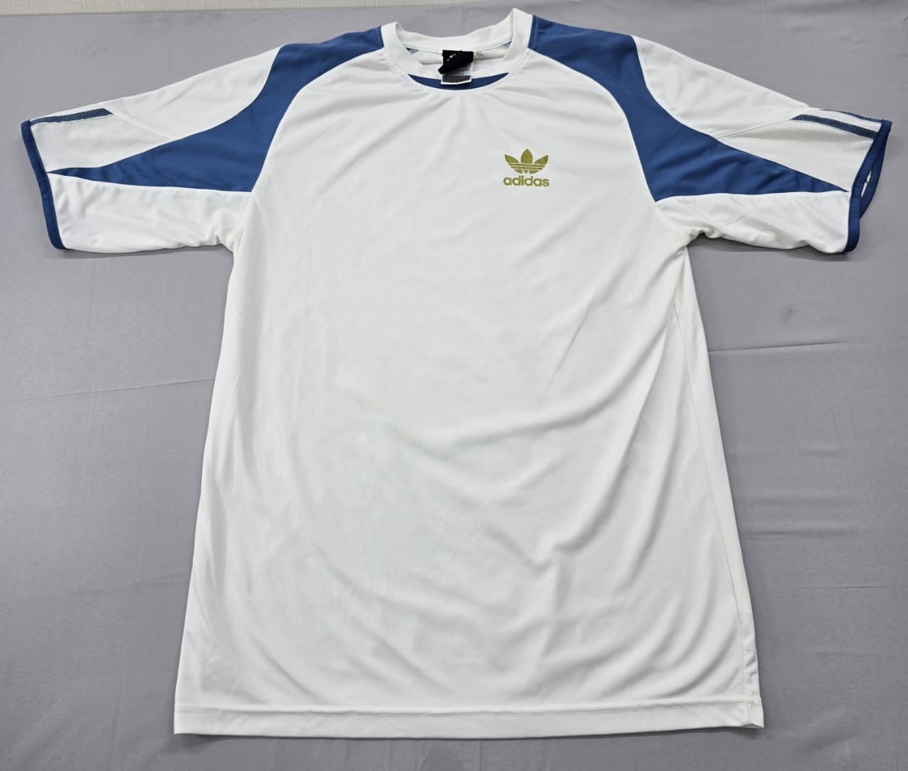 Adidas Men's White Striped Soccer Jersey XL Short Sleeve
