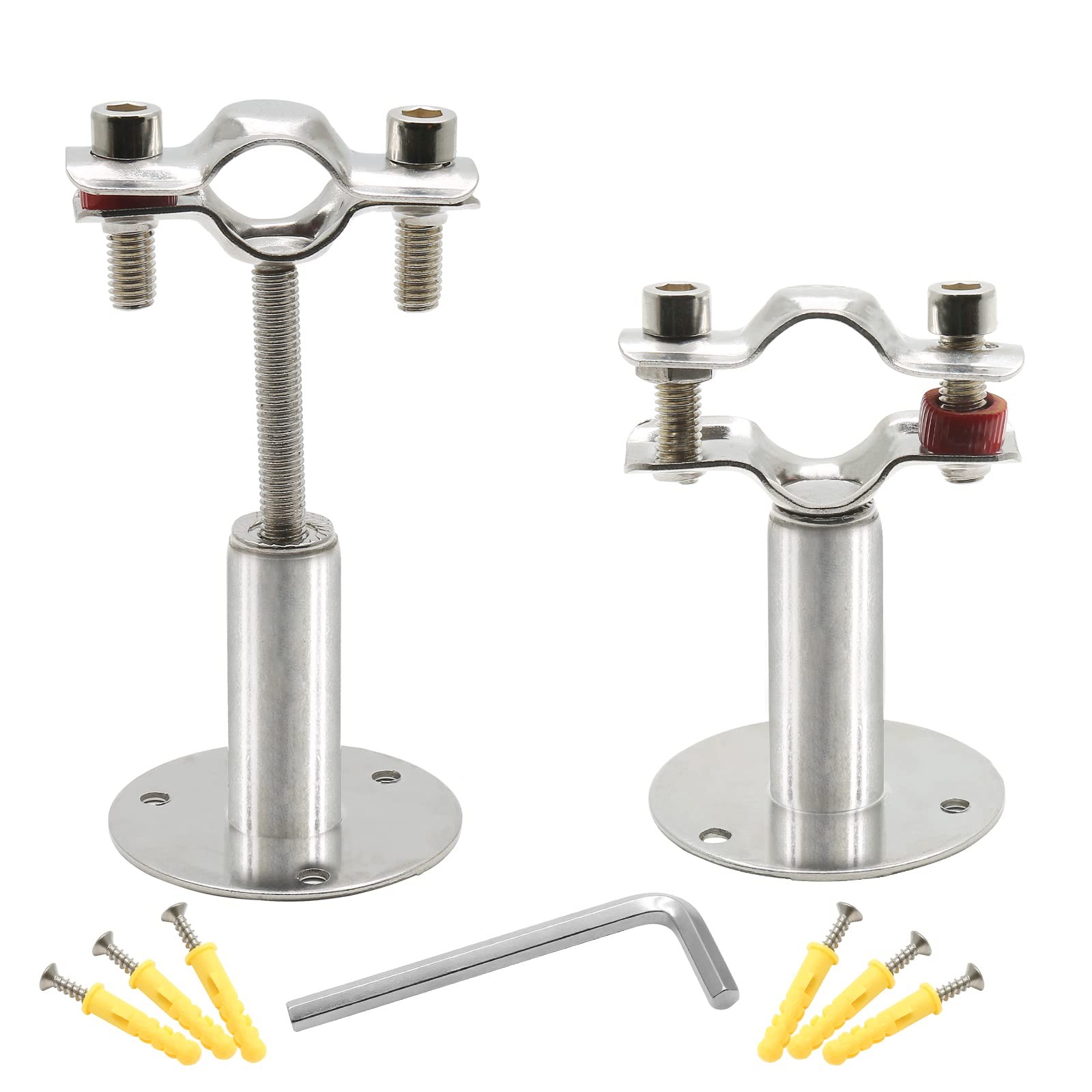 2 Pcs Stainless Steel Wall Mount Ceiling Mount Pipe Support,