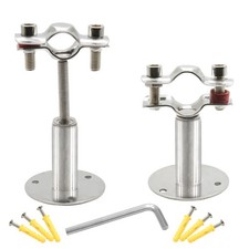 2 Pcs Stainless Steel Wall Mount Ceiling Mount Pipe Support, Adjustable Ceili...