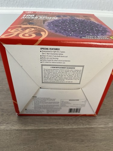 New GE Super Sphere 100 Lights 6" Lighted Pink Purple Indoor Outdoor Christmas - Picture 7 of 7