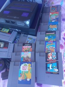 Nintendo NES SNES Retro Duo 2-in-1 Twin Game Console Black. With games