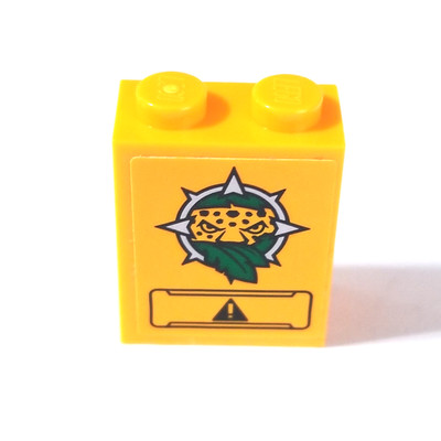 LEGO Bright Light Orange 1x2x2 Brick 3245 Danger Caution Sticker Parts Pieces