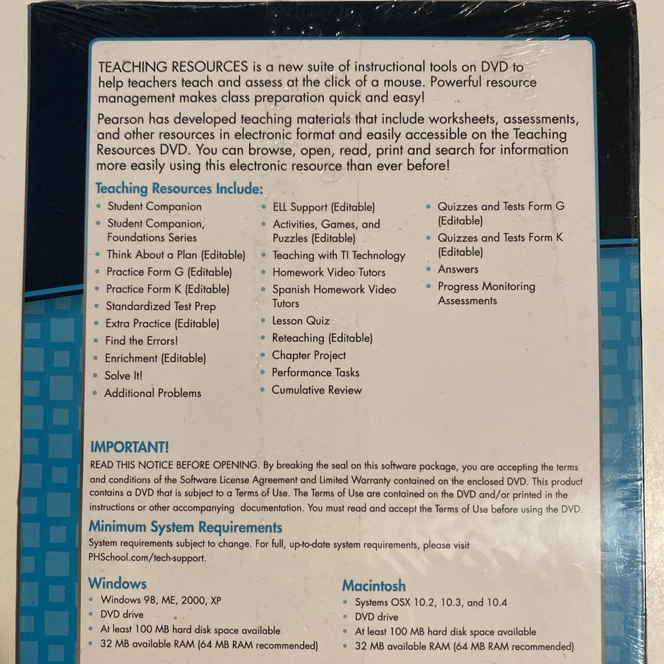 ALGEBRA 1 DVD - TEACHING RESOURCES (Editable & Printable) (2011, Pearson) - Image 4 of 4