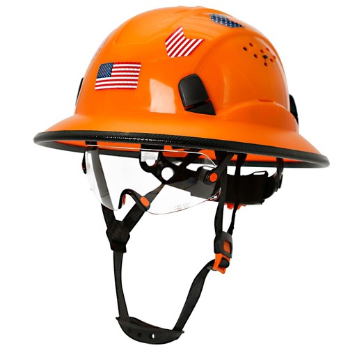 Hard Hats Construction OSHA Approved with Clear Visor - ANSI Z89.1 Vented Ora...