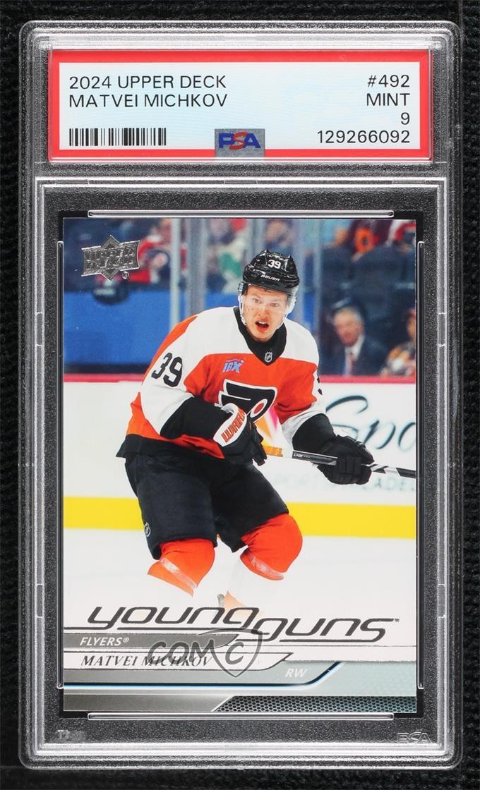 2024-25 Upper Deck Series 2 Young Guns Matvei Michkov #492 PSA 9 MINT 18ot