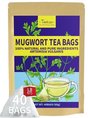 TeeLux Mugwort Tea Bags - Natural Dried Herb 40 Count (Pack of 1) 