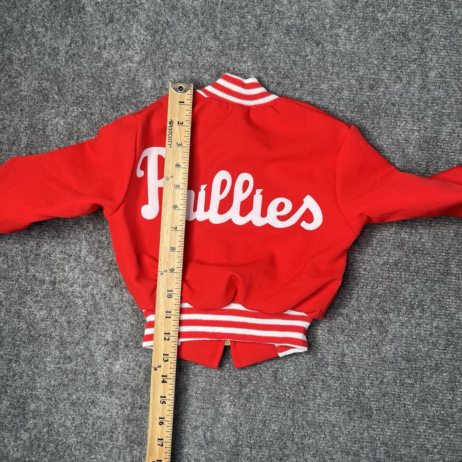 Vtg Philadelphia Phillies Varsity Bomber Jacket Toddler Kids Zip Up Coat