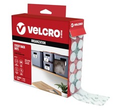Dots with Adhesive White 200 Pk 3/4" Circles Sticky Back round Hook and Lo