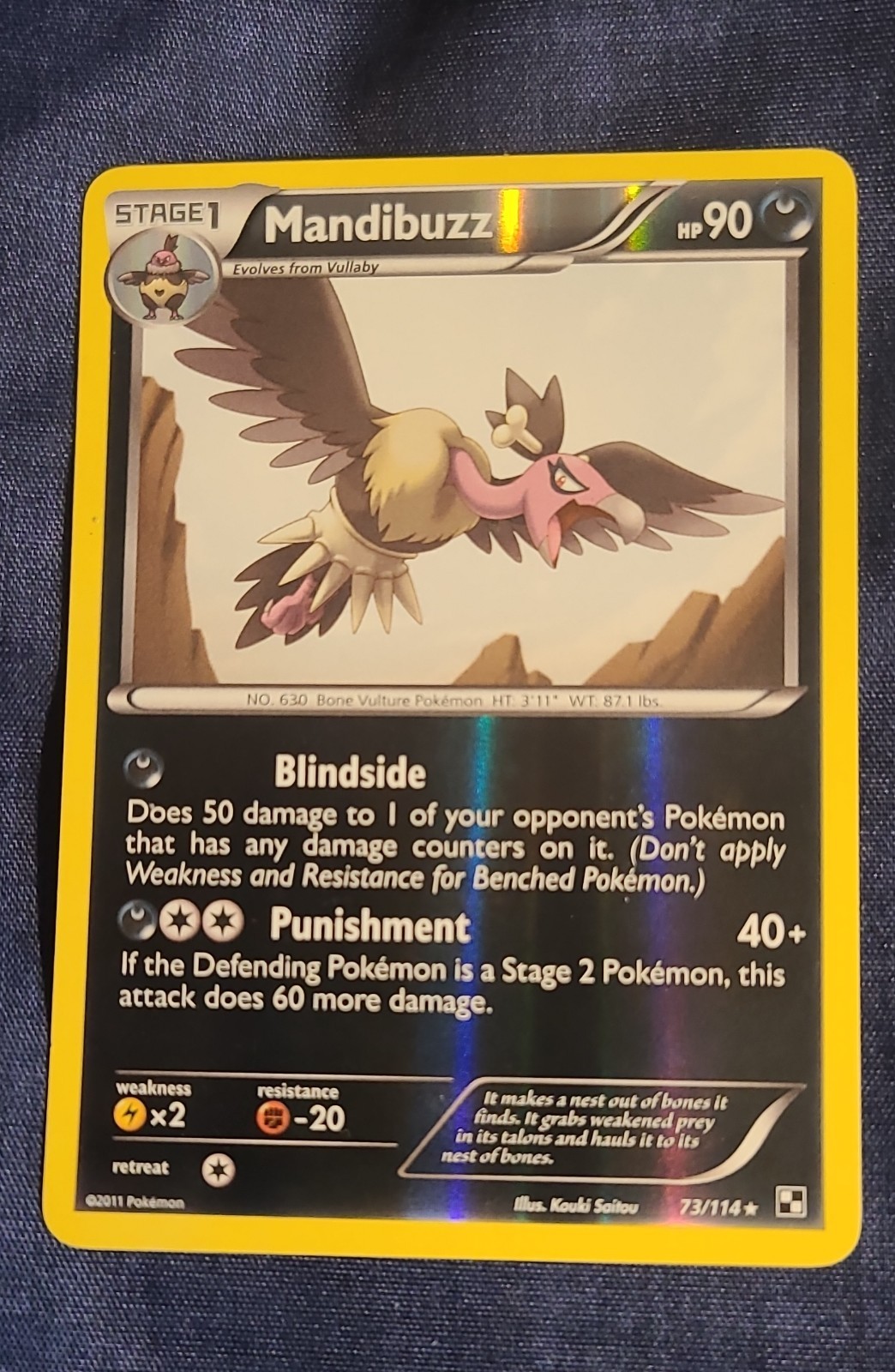 Pokemon TCG Mandibuzz 73/114 Black & White Reverse Holo
