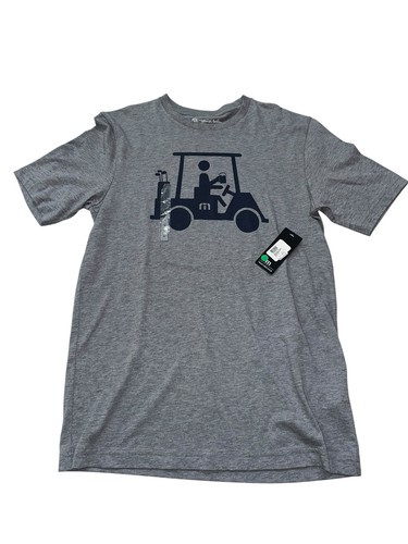NEW Travis Mathew Men's S Beer on Golf Cart Golfing Tee Mapes Heather Grey NWT