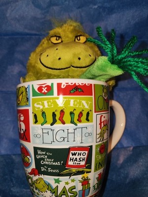 Dr. Seuss' How The Grinch Stole Xmas / Mug Coffee Cup / with Plush Grinch New