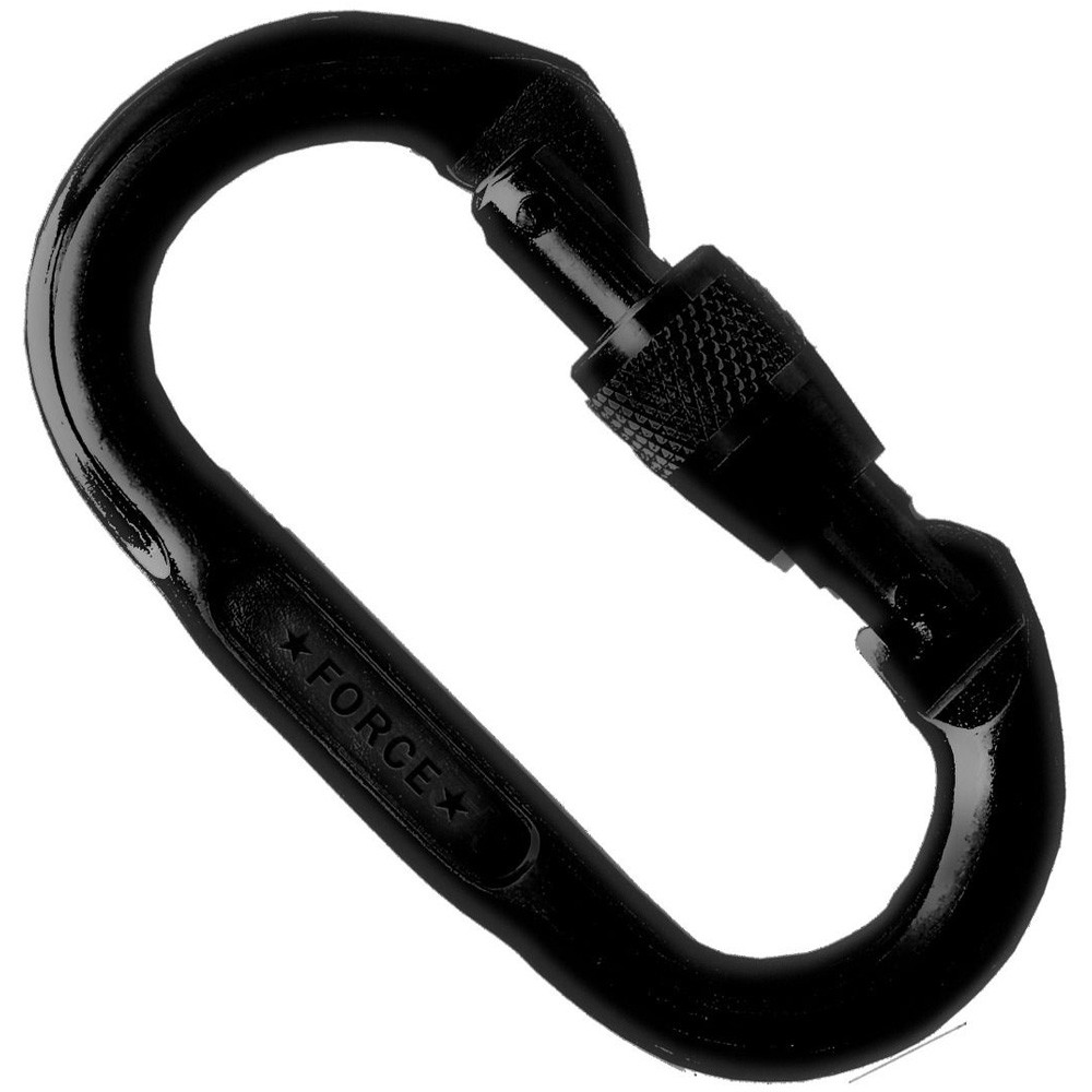 SMC Oval Force SG Black Carabiner - Lightweight Aluminum Climbing Gear with
