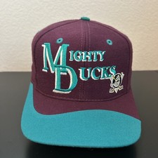 Vintage 90s Twins Anaheim Mighty Ducks Wool Blend NHL Hockey Snapback Hat Cap