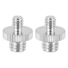 2 Pcs 3/8" Male to 1/4" Male Thread Camera Tripod Screw Adapter, Silver