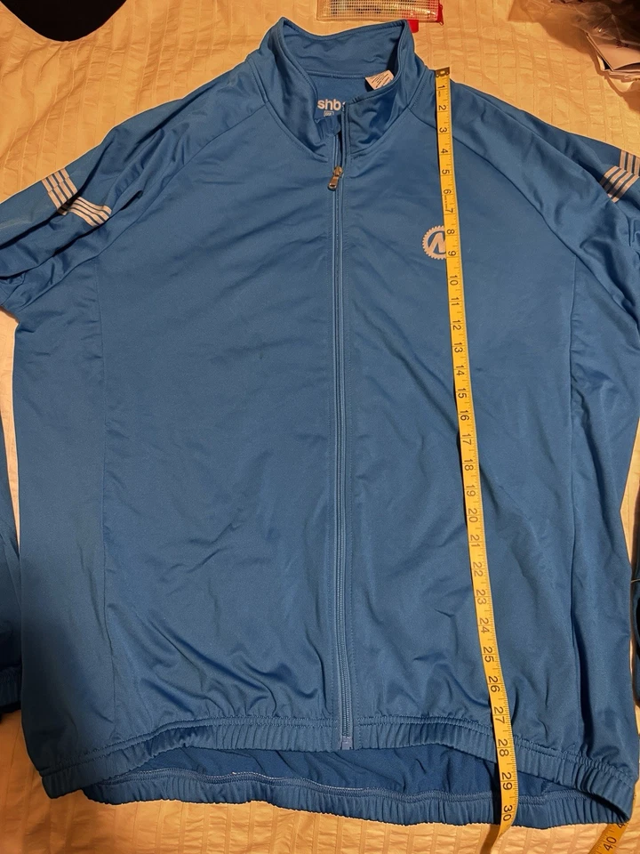 Nashbar Cycling Jersey XXXL Blue Full Zip 3-Pocket Back - Image 4 of 4